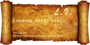 Lendvay Valéria névjegykártya