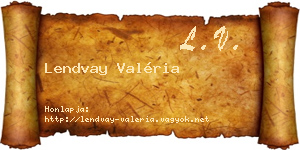 Lendvay Valéria névjegykártya